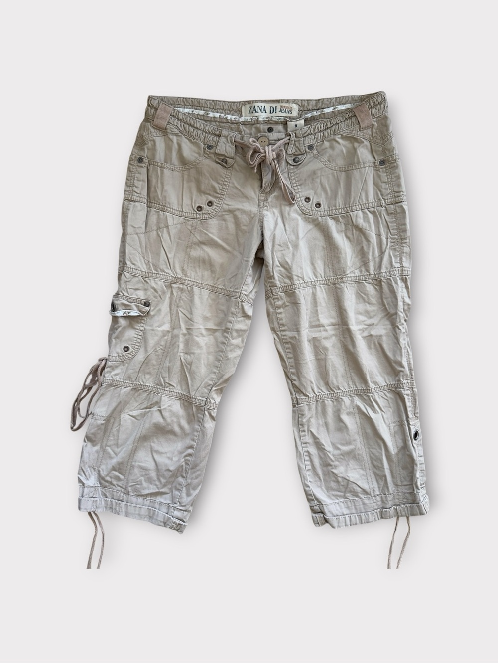 Zana Di Light Beige Women’s Cargo Capris